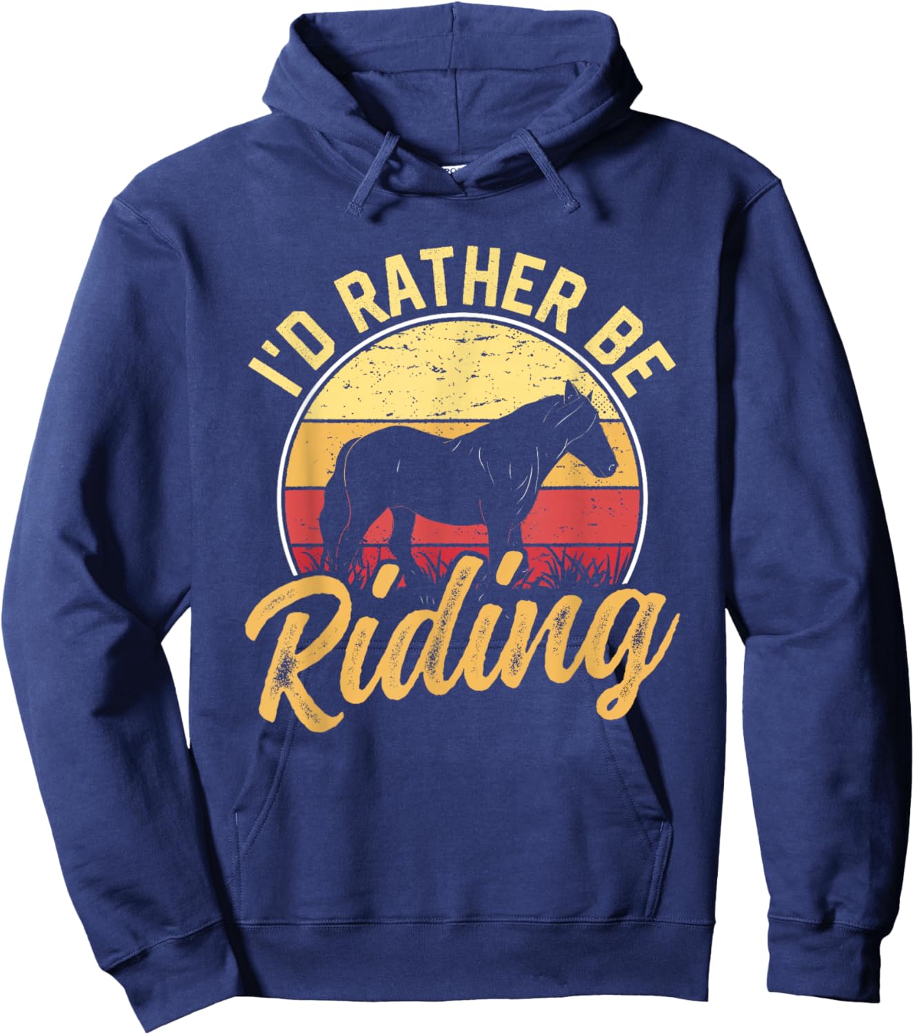 I'd Rather Be Riding Equestrian Rider Horse Lover Hoodie - Hoodie | Navy