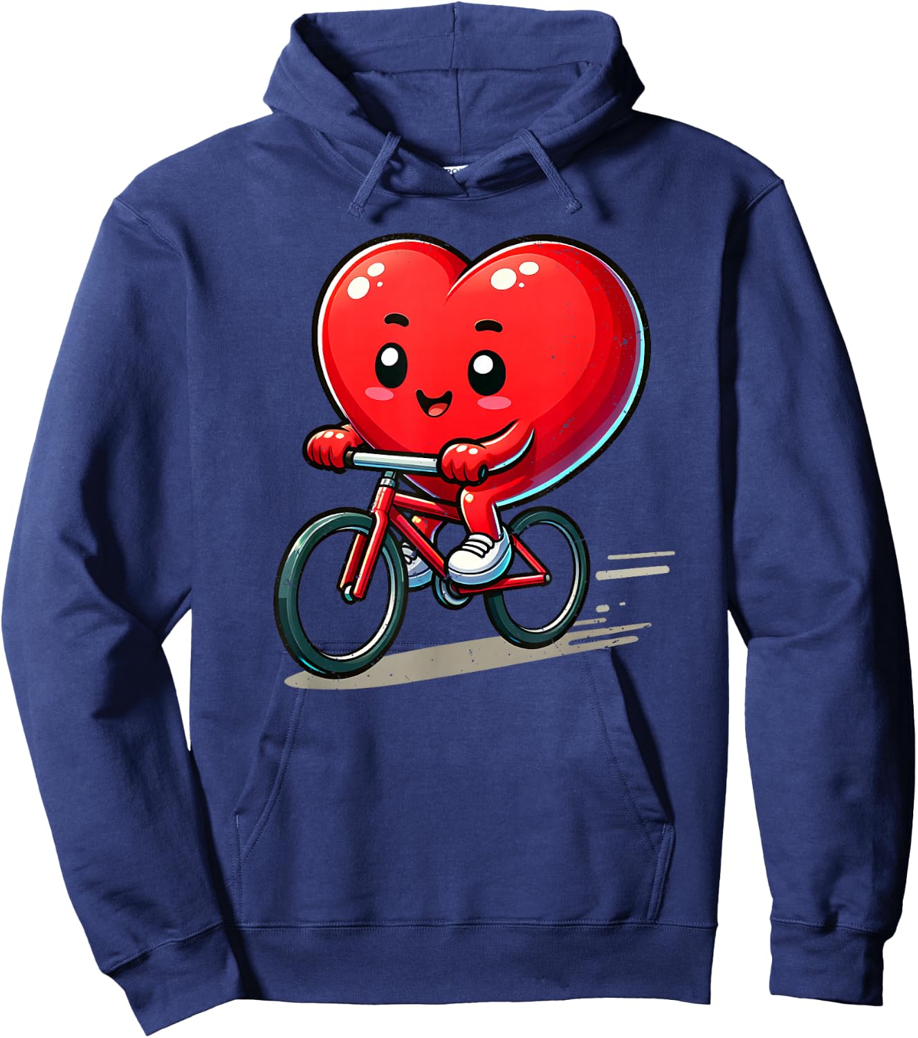 Biking Valentines Day Boy Funny Heart Bike Bicycle Lover Kid Hoodie - Hoodie | Navy