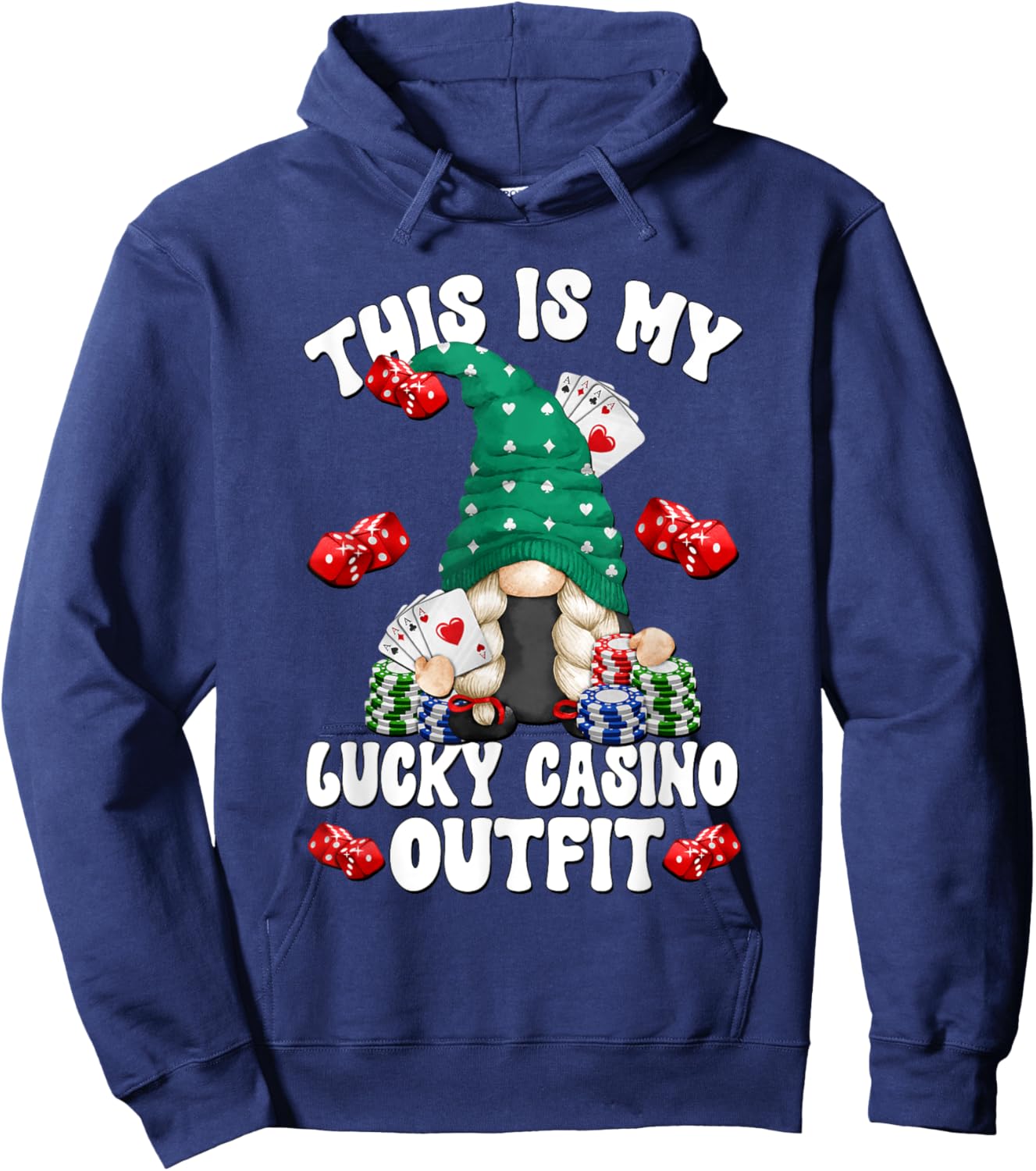 Las Vegas Gnome Mom For Casino Night This Is My Lucky Casino Hoodie - Hoodie | Navy