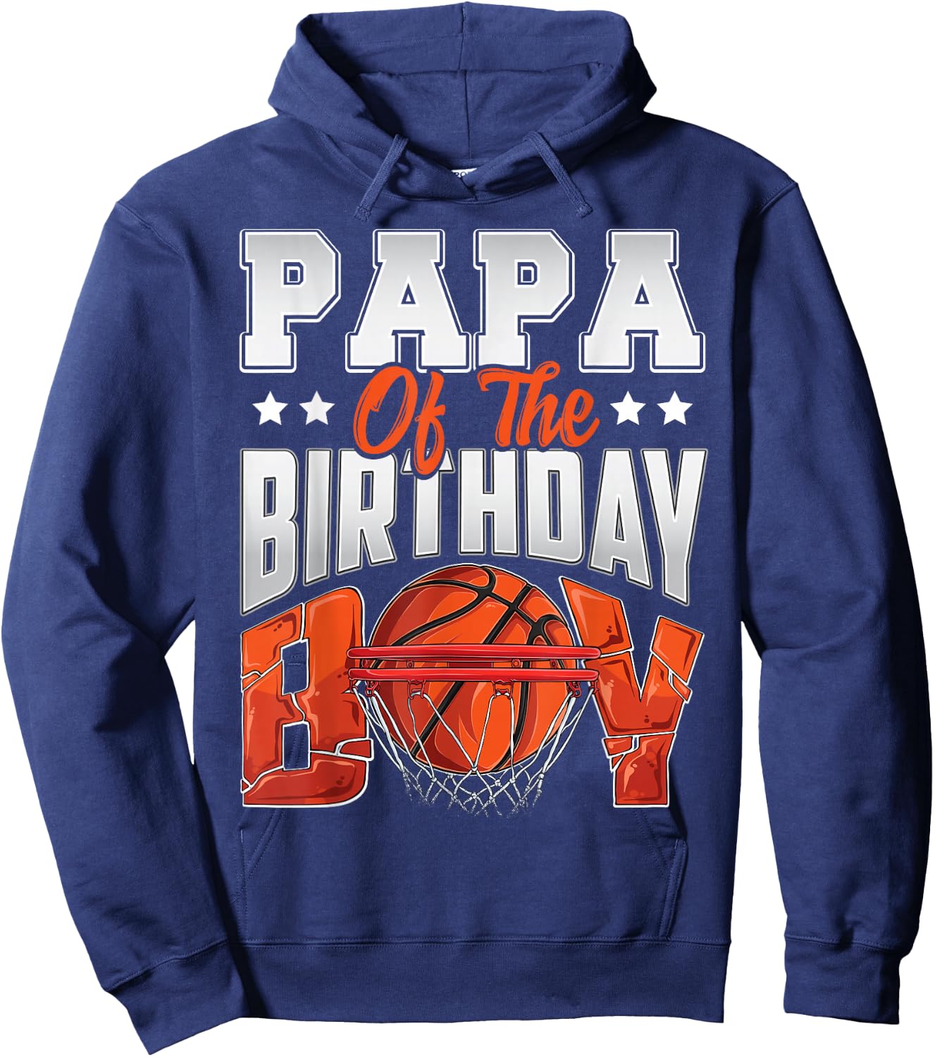 Papa basketball birthday Boy Family Baller b-day Party Hoodie - Hoodie | Navy