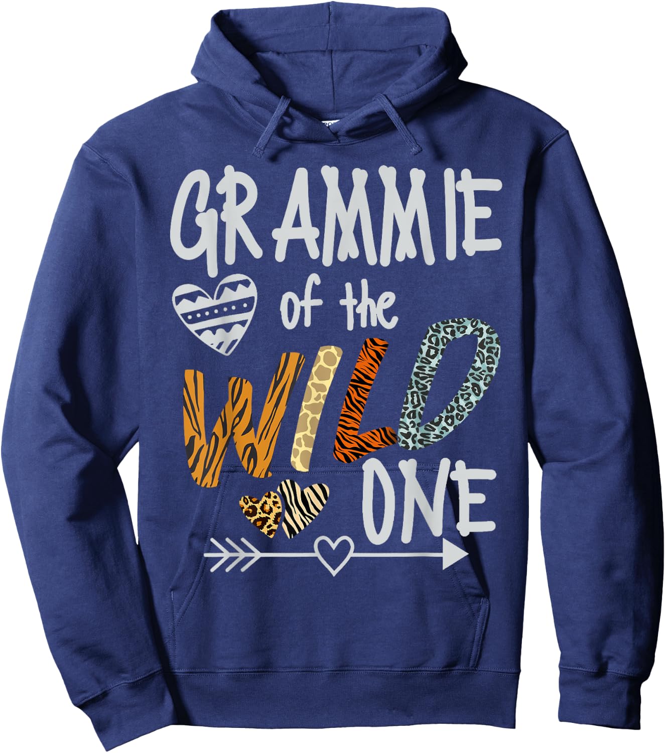 Grammie of The Wild One Animal Safari 1st Birthday Theme Hoodie - Hoodie | Navy