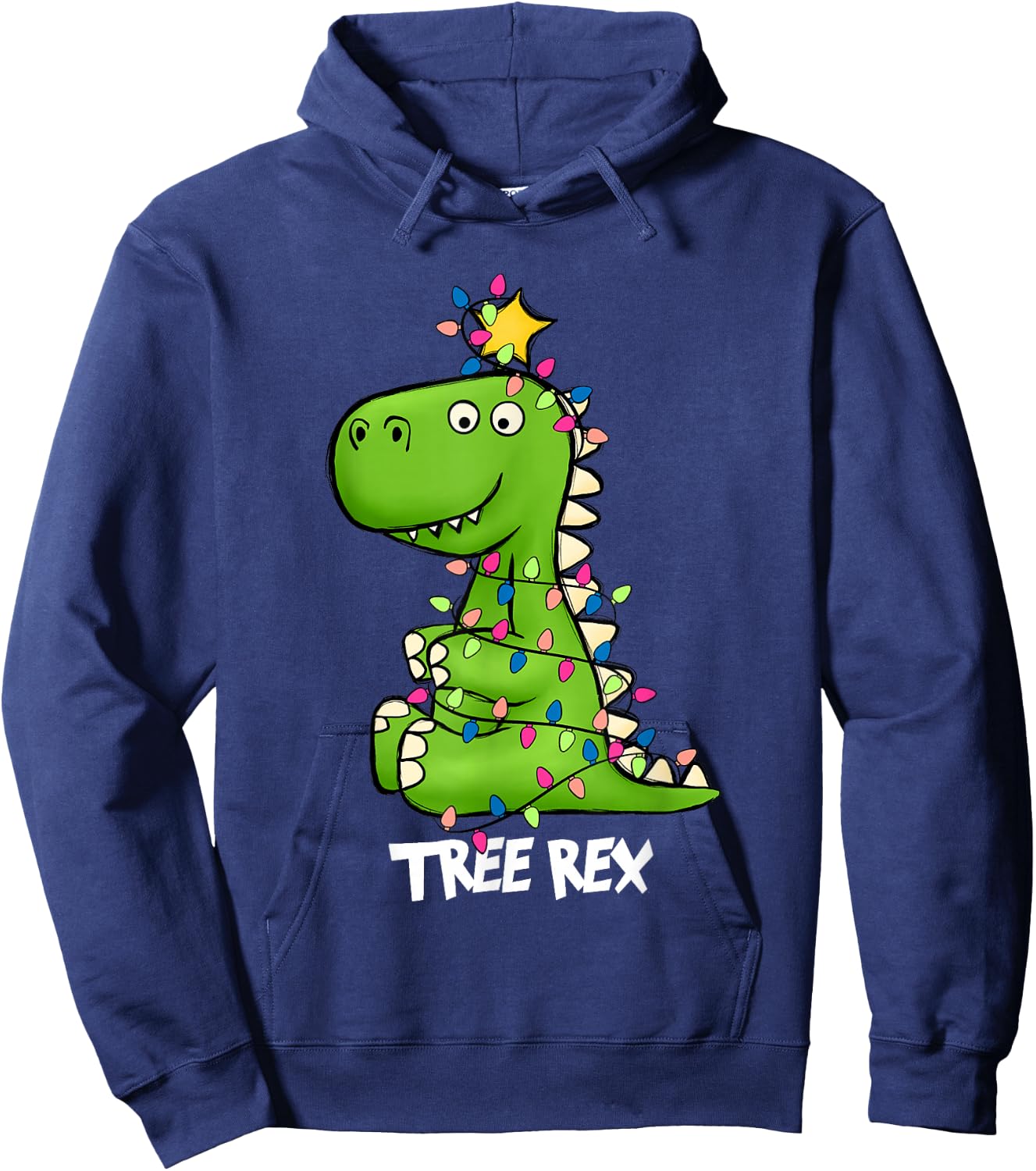 Tree Rex Funny Xmas Trex Boys Toddler Christmas Dinosaur Hoodie - Hoodie | Navy