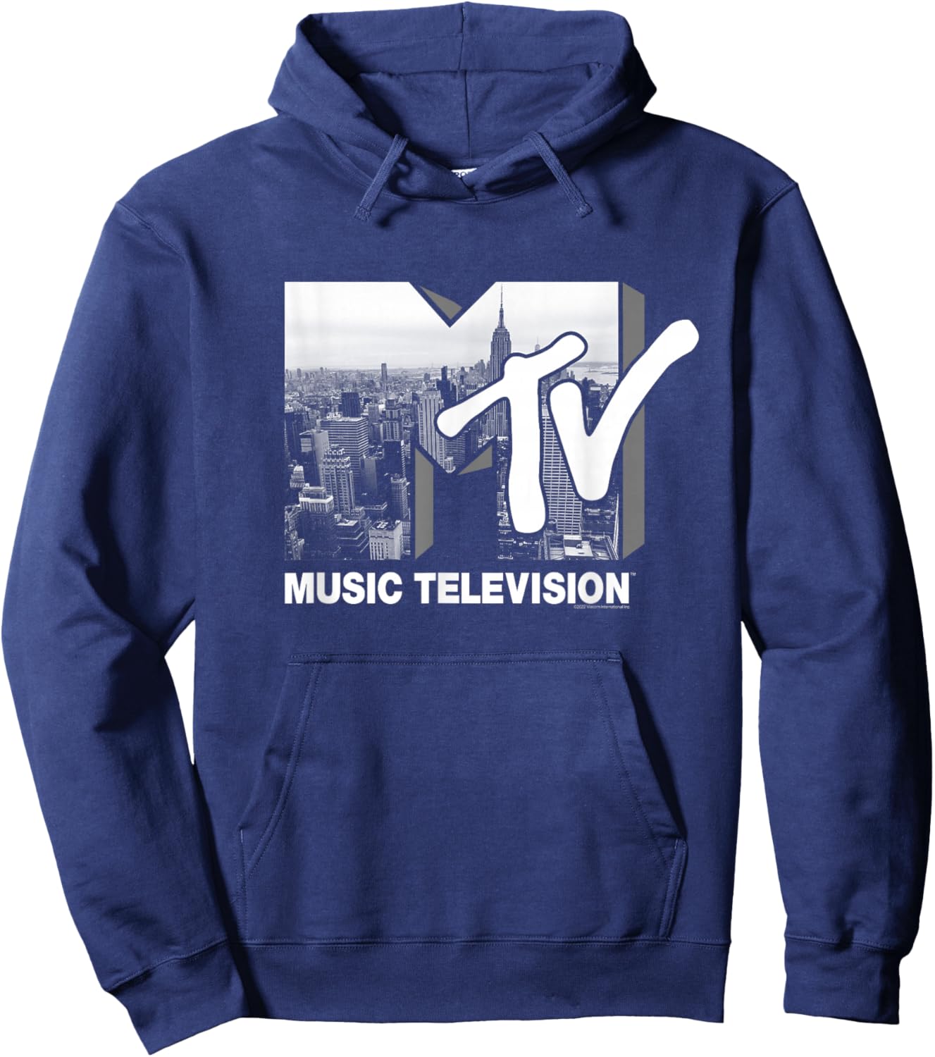 MTV Logo New York Skyline Hoodie - Hoodie | Navy