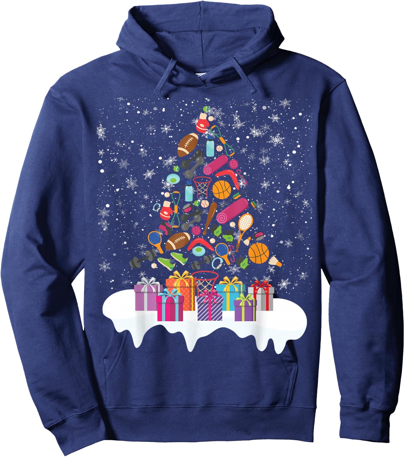 PE Teacher Christmas Tree Physical Education Xmas Party Women Hoodie - Hoodie | Navy