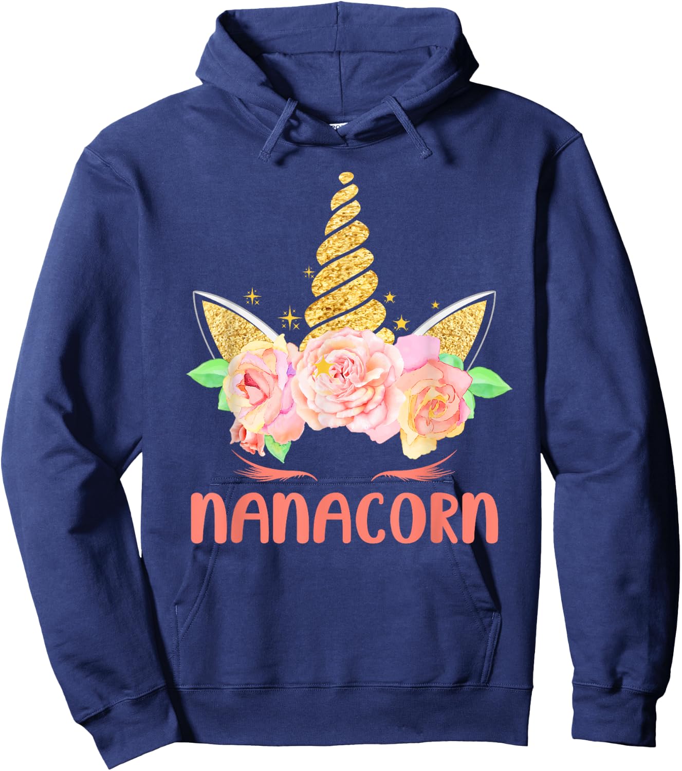Funny Nanacorn Unicorn Mama Lover Family Matching Costume Hoodie - Hoodie | Navy