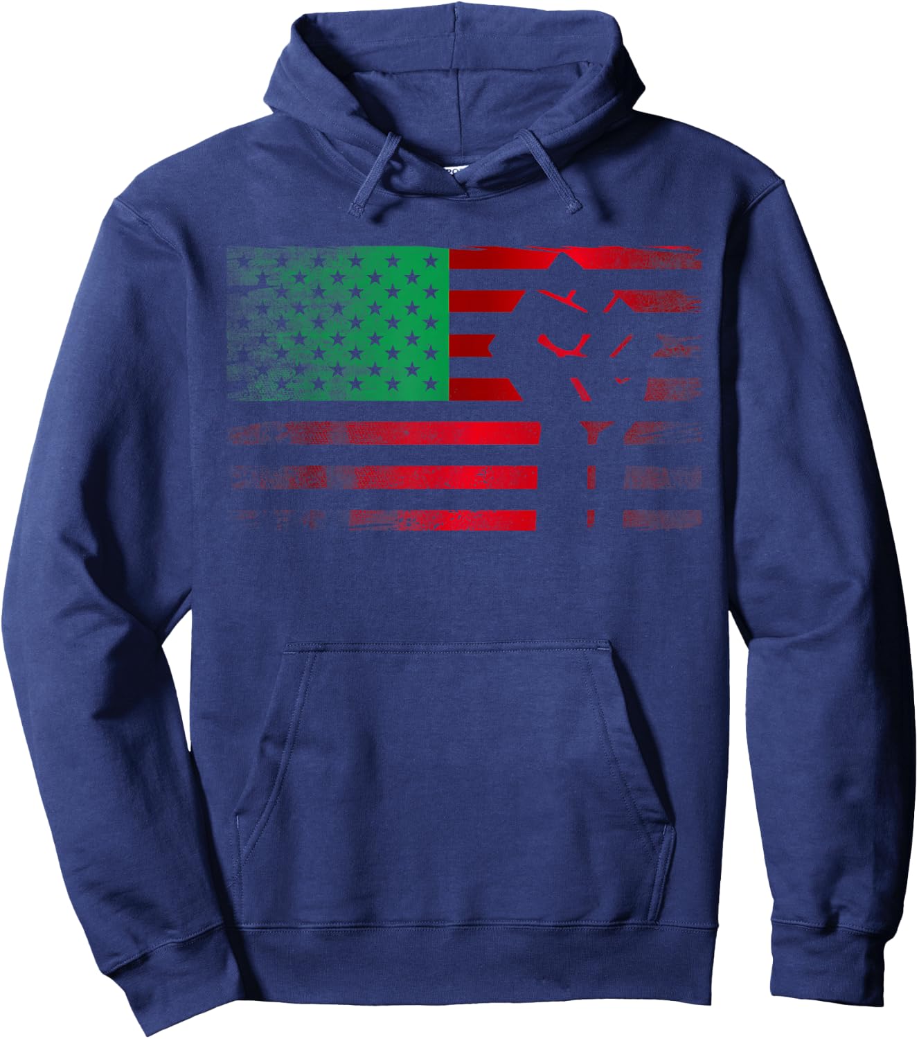 Pan African Fist UNIA American Flag Freedom Black Liberation Hoodie - Hoodie | Navy