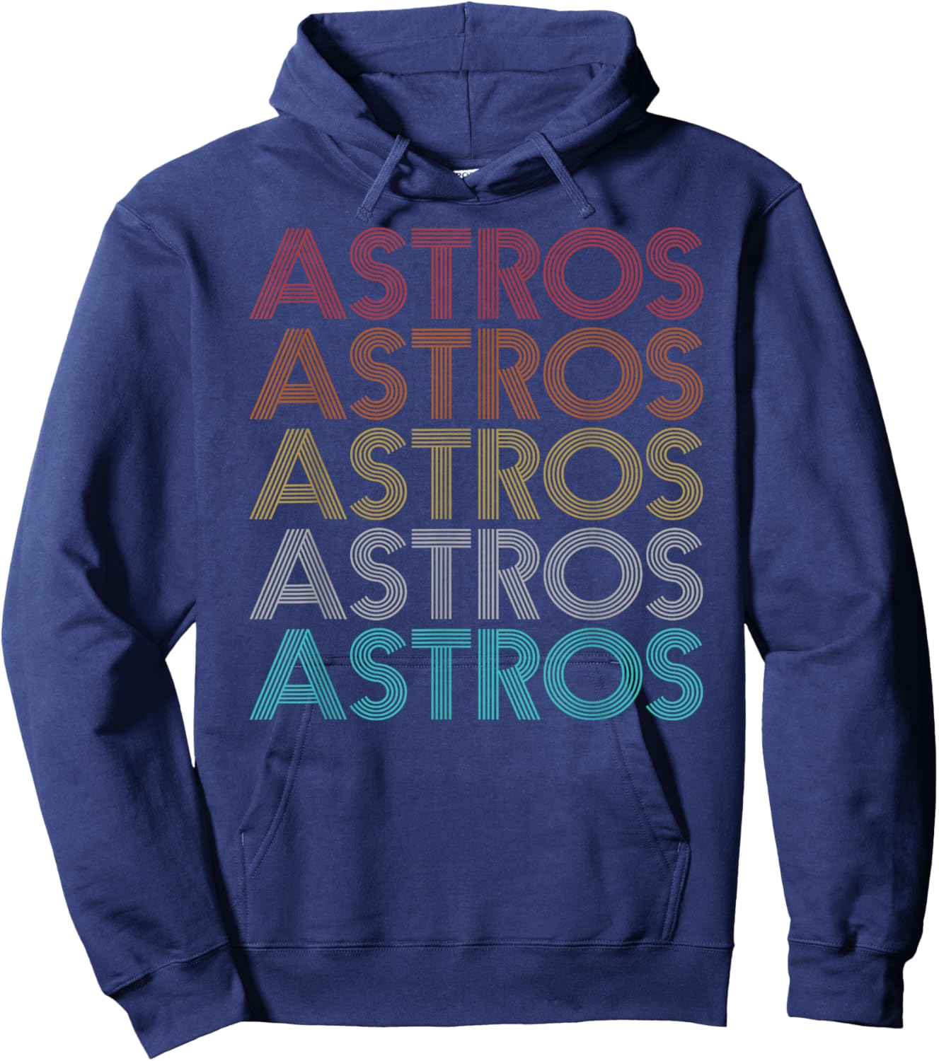 Astros Vintage Retro Clothing Men's Retro Vintage Astros Black Short Sleeve Classic Fit Small Hoodie - Hoodie | Navy