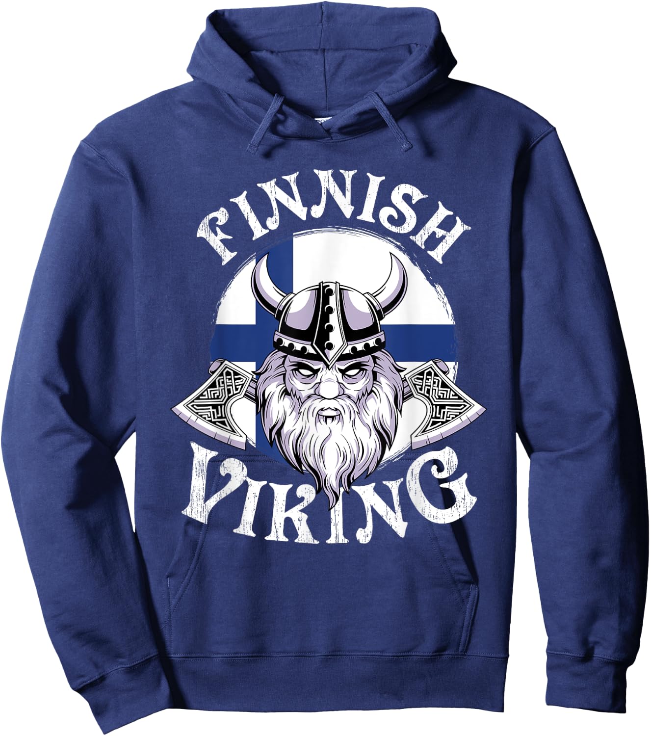 Finnish Viking Funny Finland Flag Norse Vikings Lover Outfit Hoodie - Hoodie | Navy