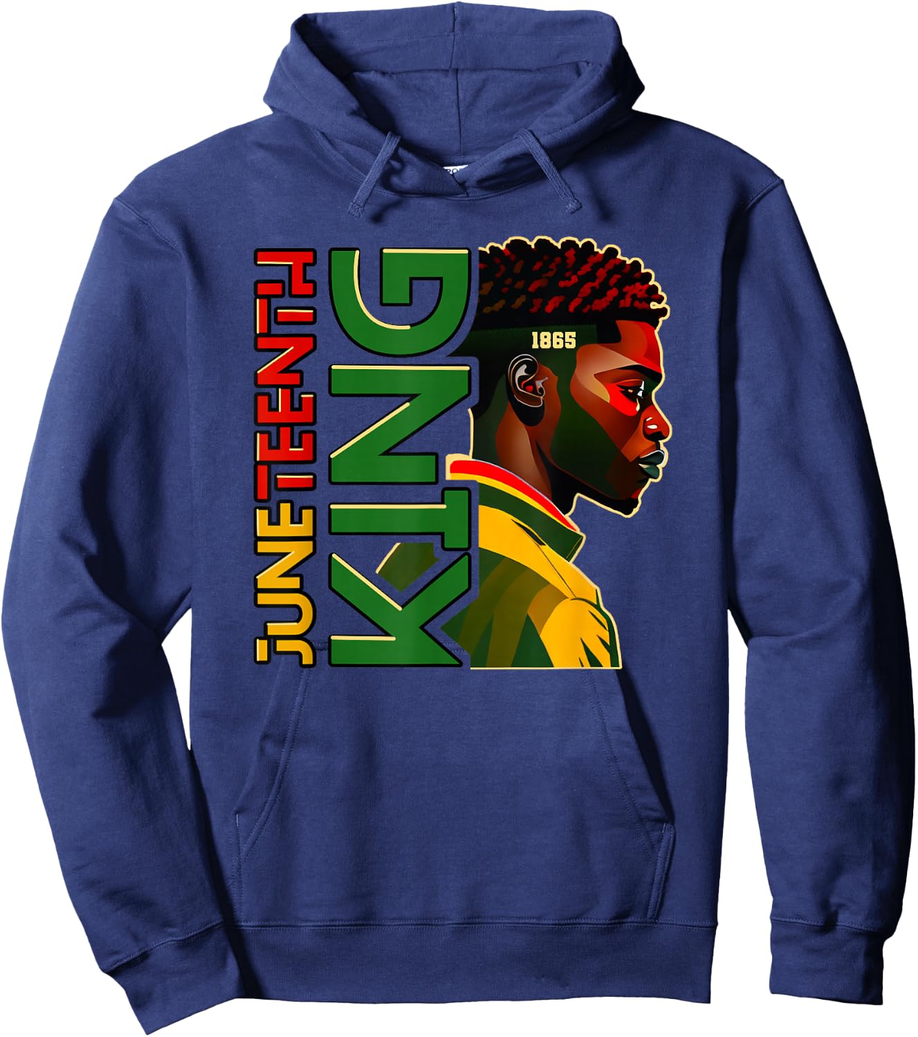 Juneteenth black King , Juneteenth Shirt , Black Men Hoodie - Hoodie | Navy