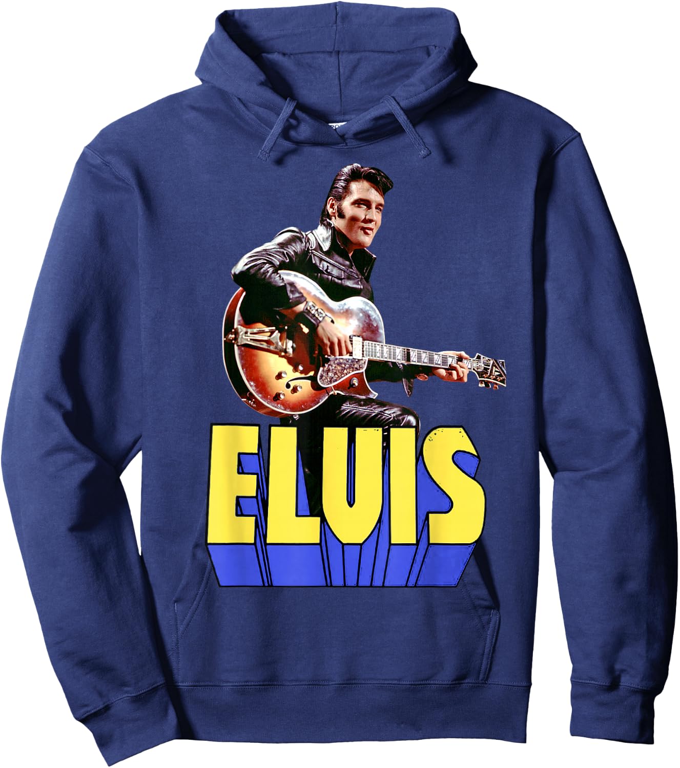 Elvis Presley Official Guitar Portrait Small Hoodie - Hoodie | Navy