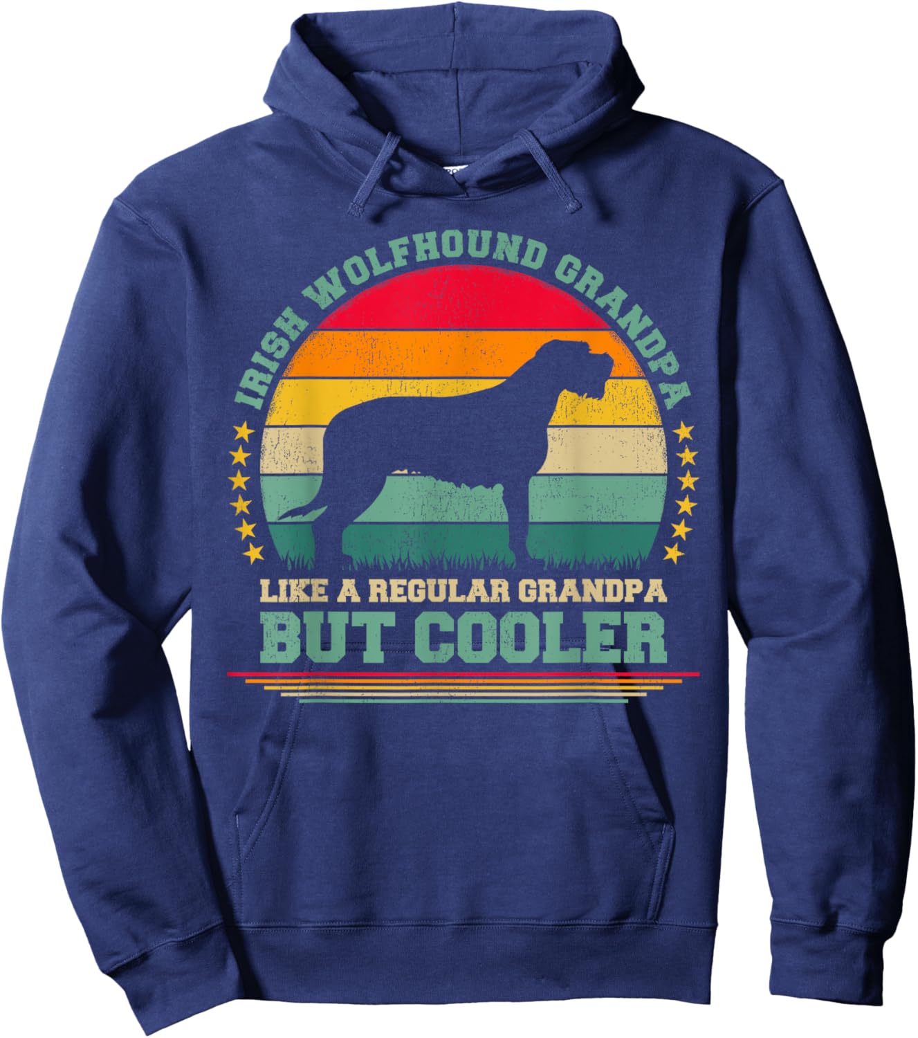 Irish Wolfhound Grandpa Like A Regular Grandpa Father's Day Hoodie - Hoodie | Navy