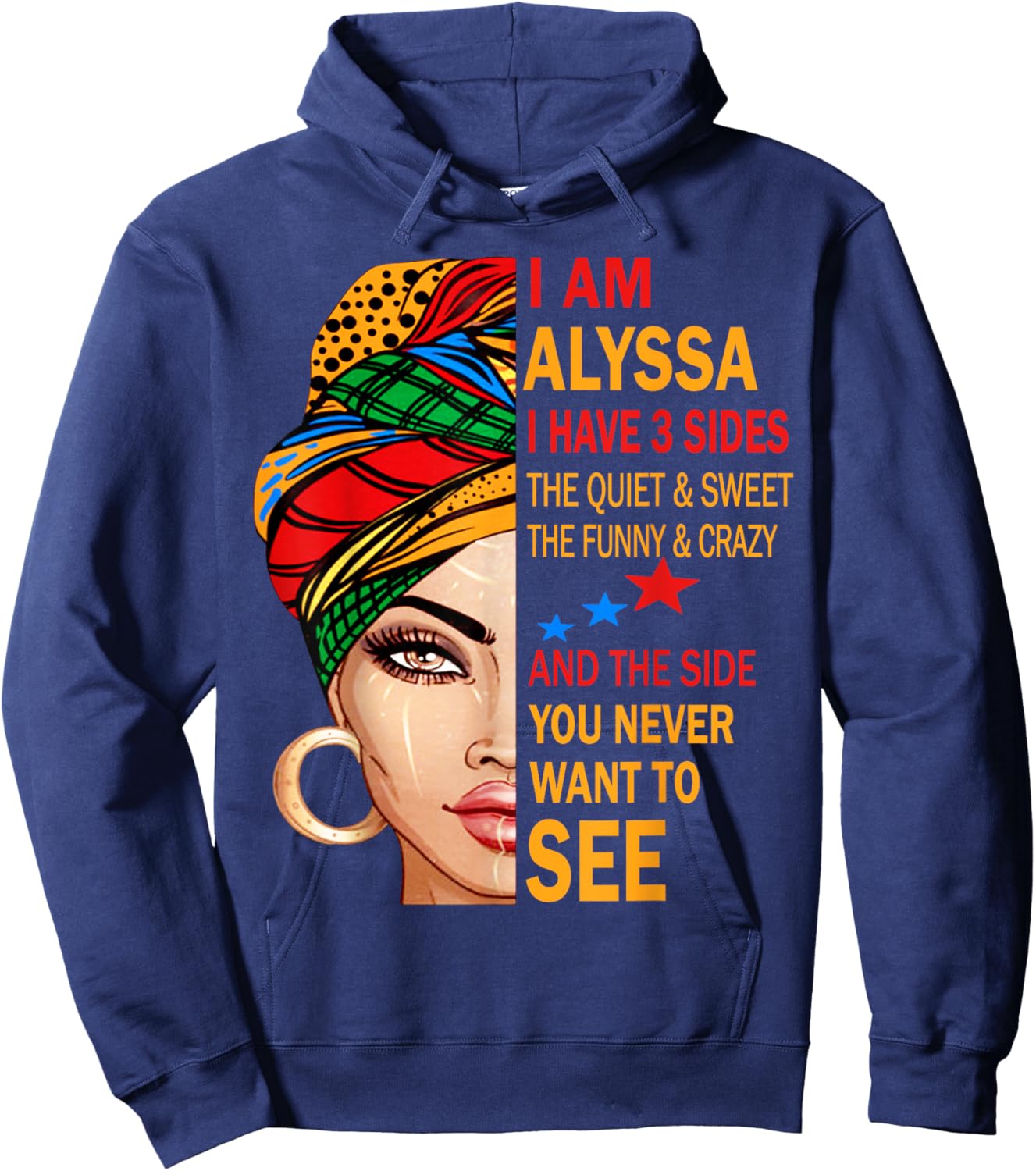 ALYSSA Name Surname Family Last First Name ALYSSA Hoodie - Hoodie | Navy