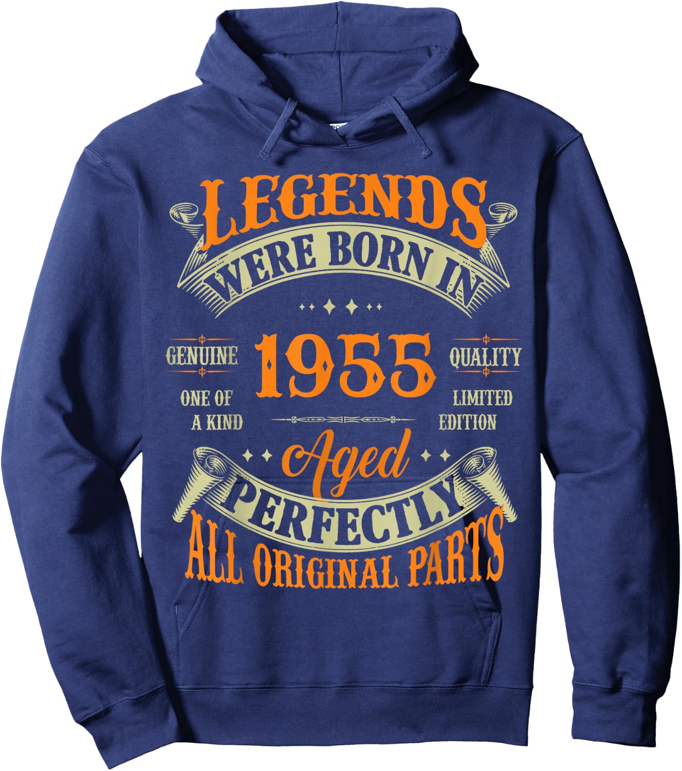 70th Birthday Vintage Legends Born in 1955 70 Years Old Hoodie - Hoodie | Navy