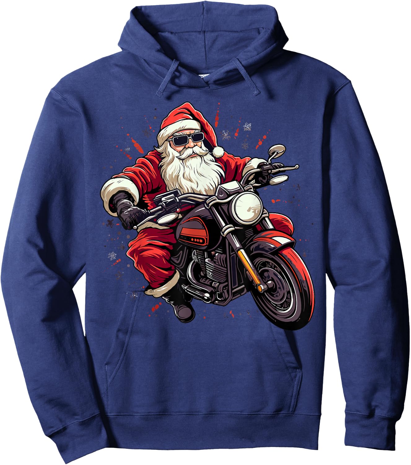 Motorcycle Santa Christmas Rider Xmas Hoodie - Hoodie | Navy