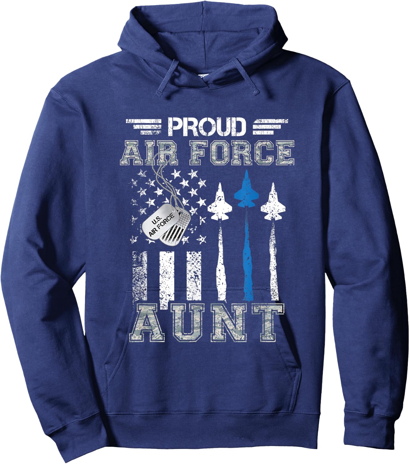 Proud Air Force Aunt US Air Force Graduation Aunt Gifts Hoodie - Hoodie | Navy