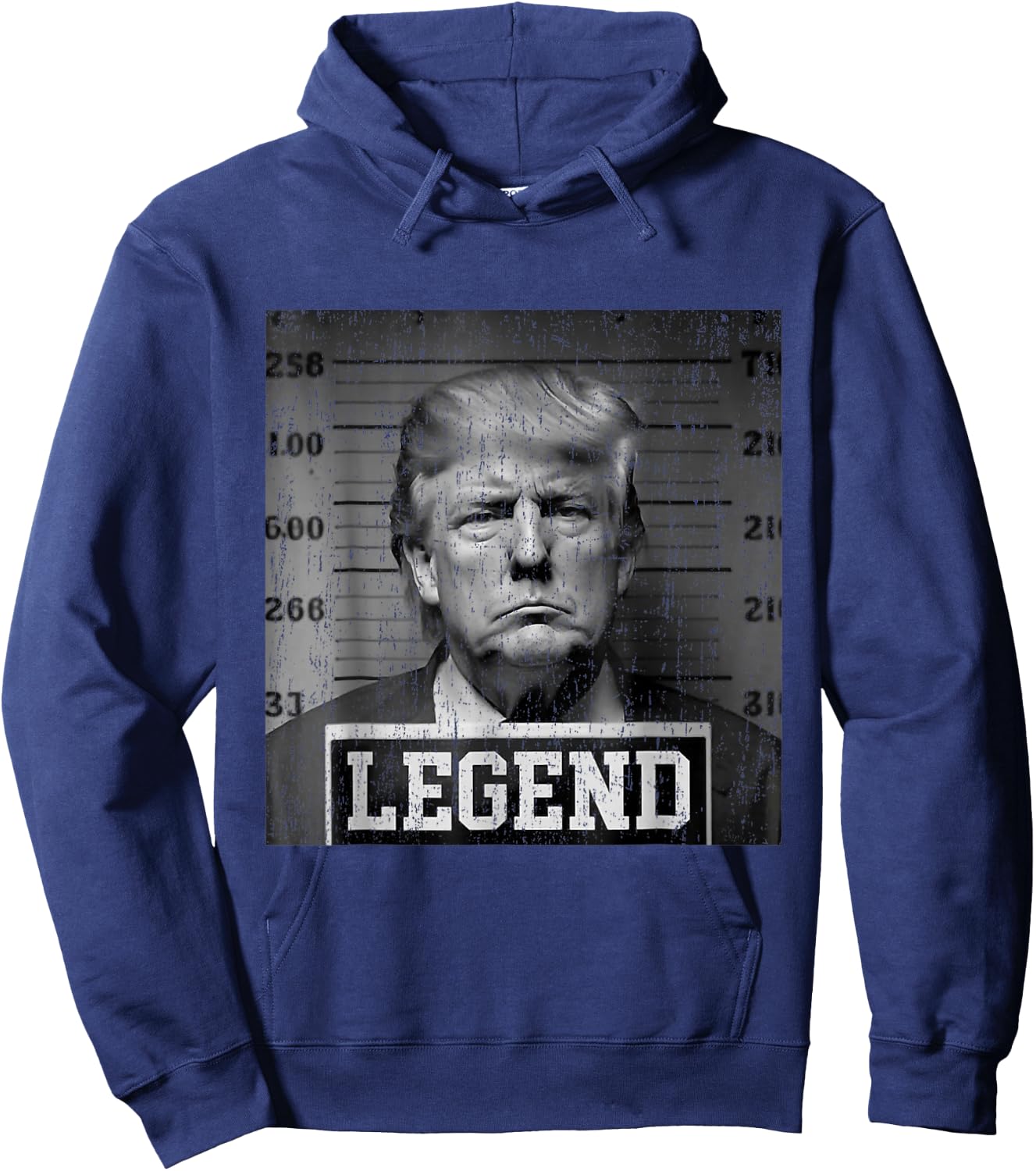 Trump 2024 Mugshot President Legend USA Black Retro Hoodie - Hoodie | Navy