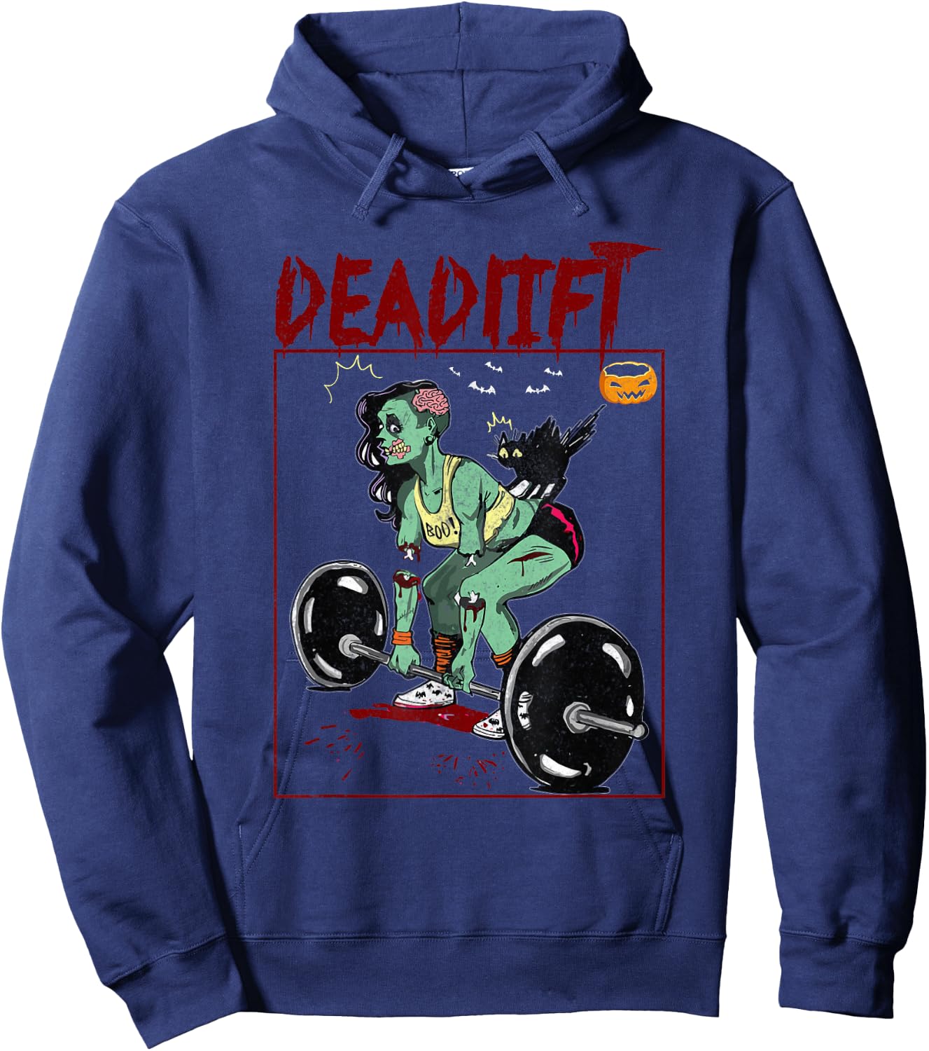 Deadlift Funny Halloween Costume Workout Exercise Fitness Hoodie - Hoodie | Navy