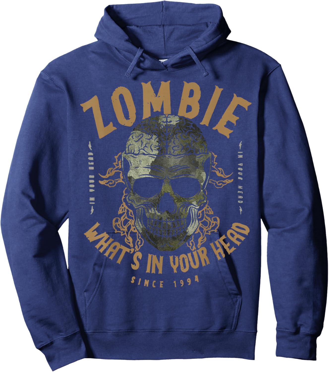 Zombie What's in Your Head Since 1994 Quote Saying Hoodie - Hoodie | Navy