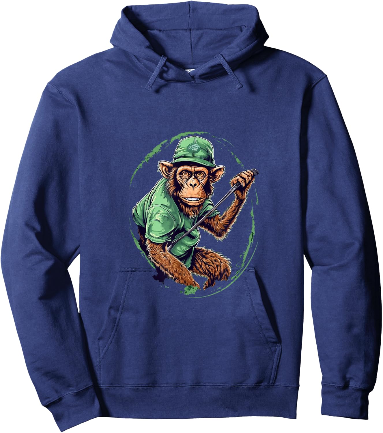 Golfer Monkey Golf Club Golf Player Golfing Ape Primate Hoodie - Hoodie | Navy