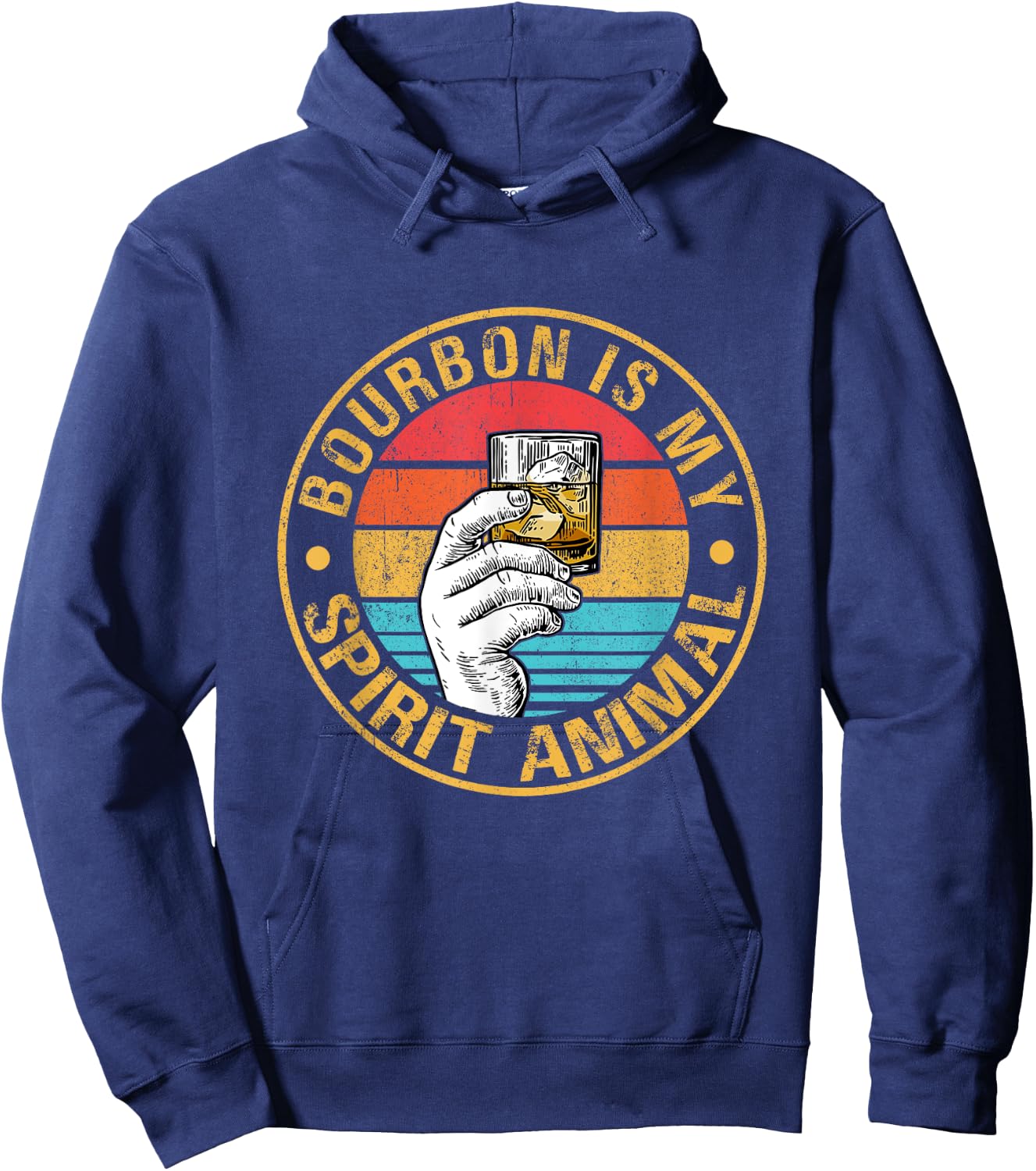 Whiskey Drinking Drinker Bourbon Is My Spirit Animal Hoodie - Hoodie | Navy