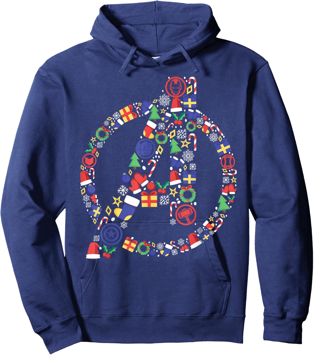 Marvel Avengers A Logo Symbol Holiday Christmas Icons Hoodie - Hoodie | Navy