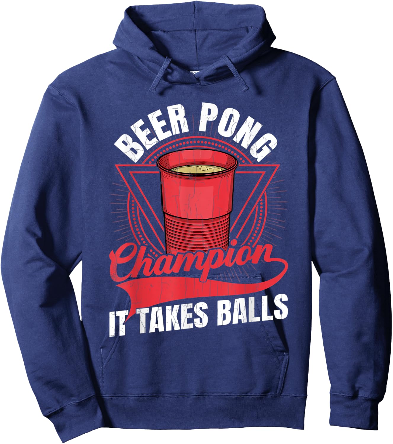 Beer Pong Champion Funny Sports Lover Player Graphic Hoodie - Hoodie | Navy