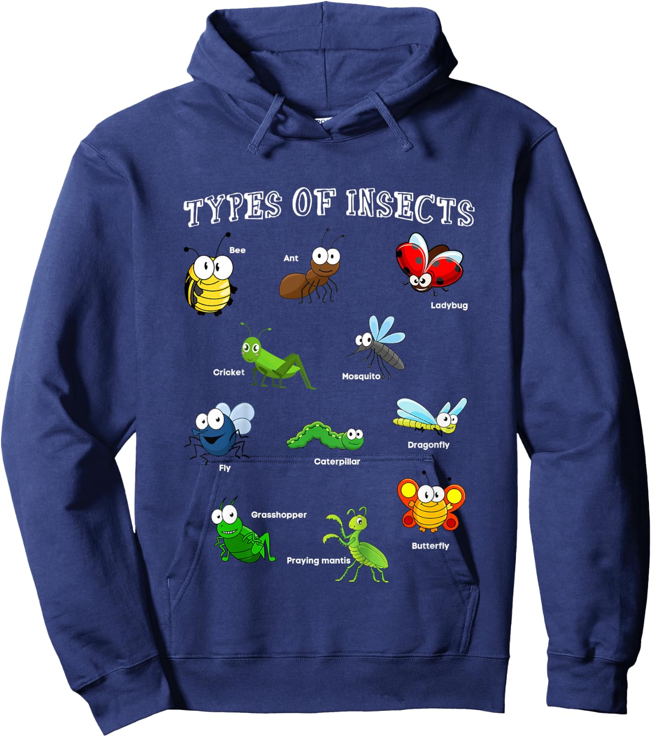 Types Of Insects Bug Identification Science Educational Hoodie - Hoodie | Navy