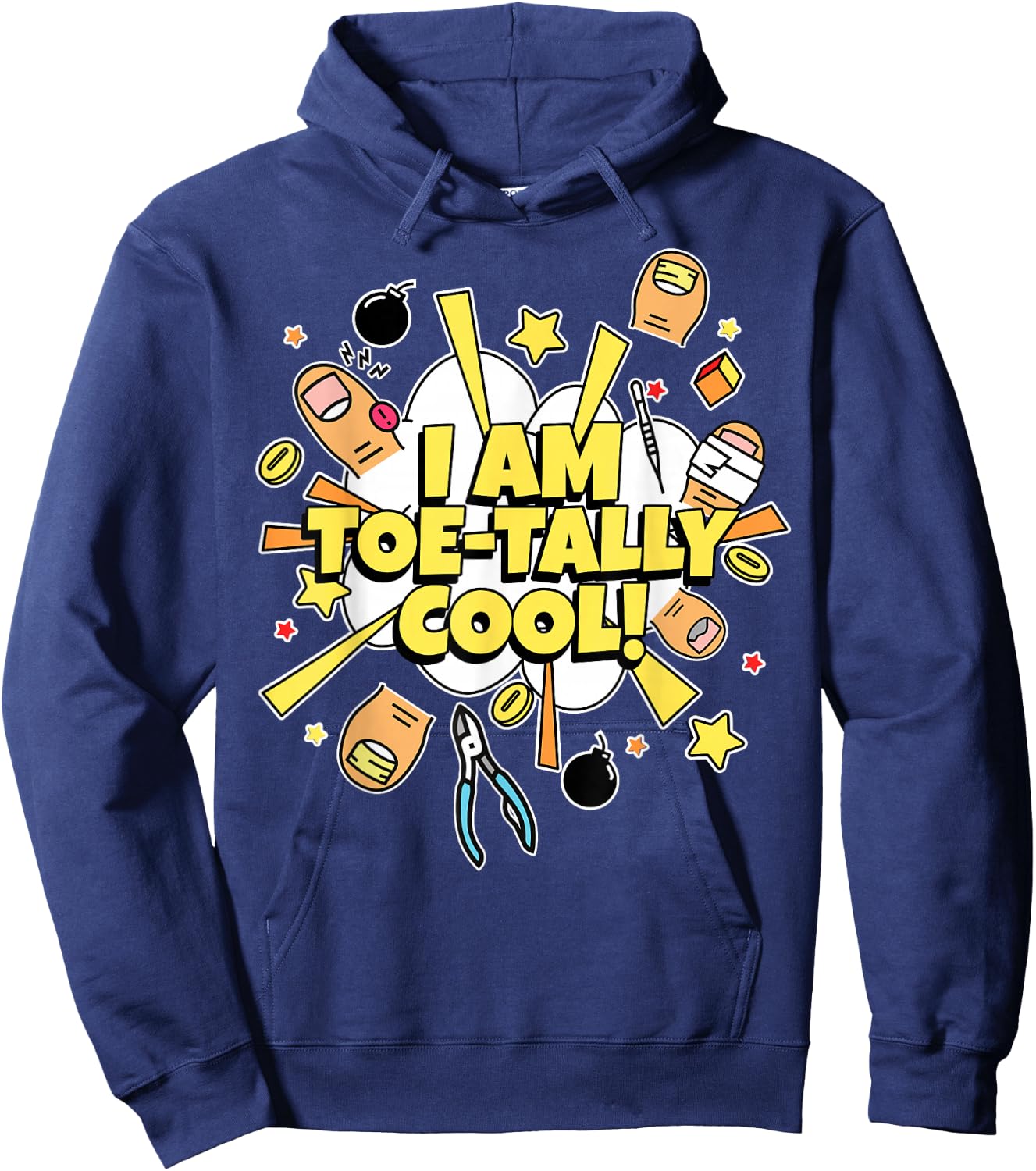I Am Toe-Tally Cool! Toe Surgery Gifts & Funny Amputated Toe Hoodie - Hoodie | Navy