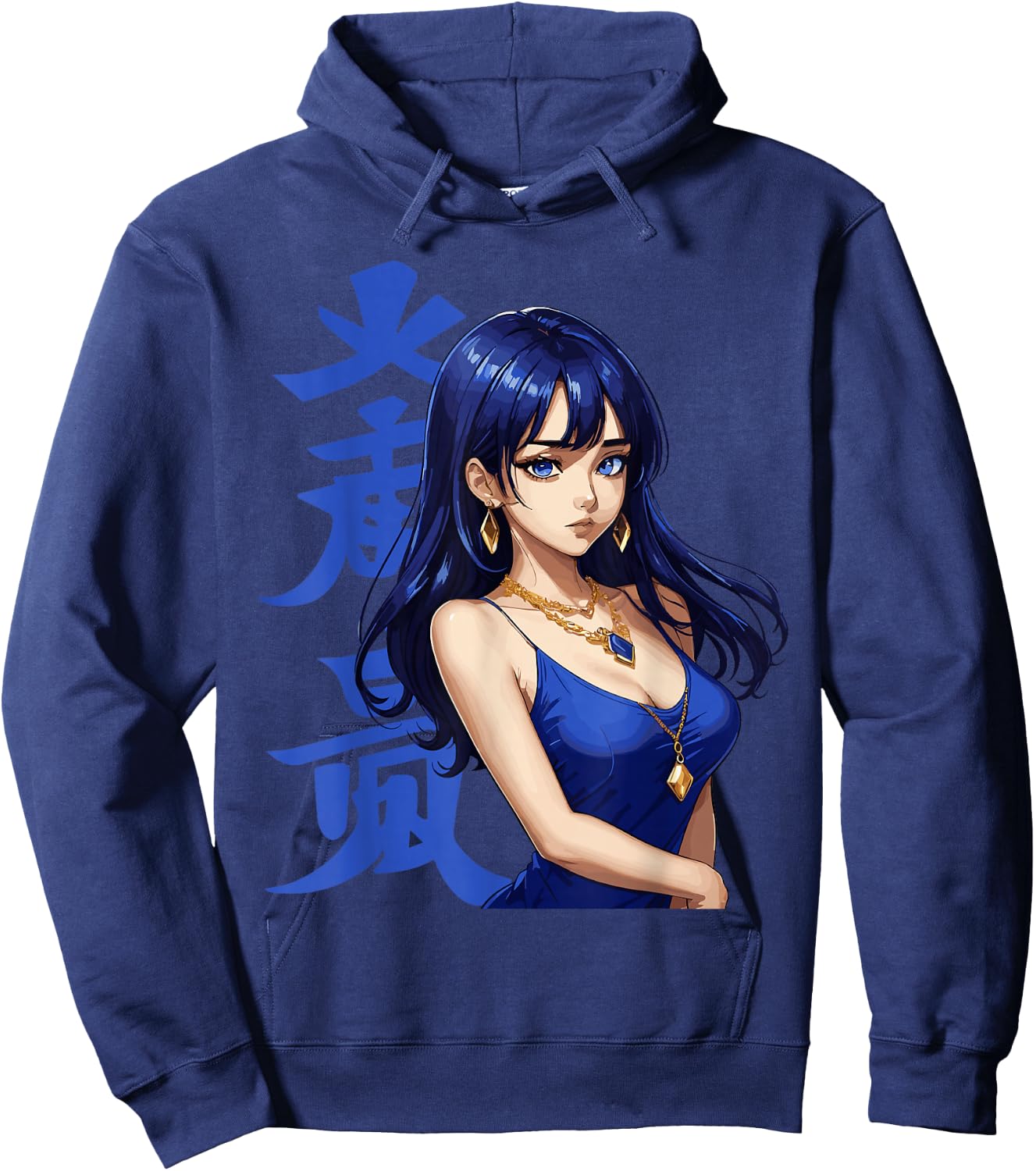 Sexy Anime Girl Waifu Japanese Hoodie - Hoodie | Navy