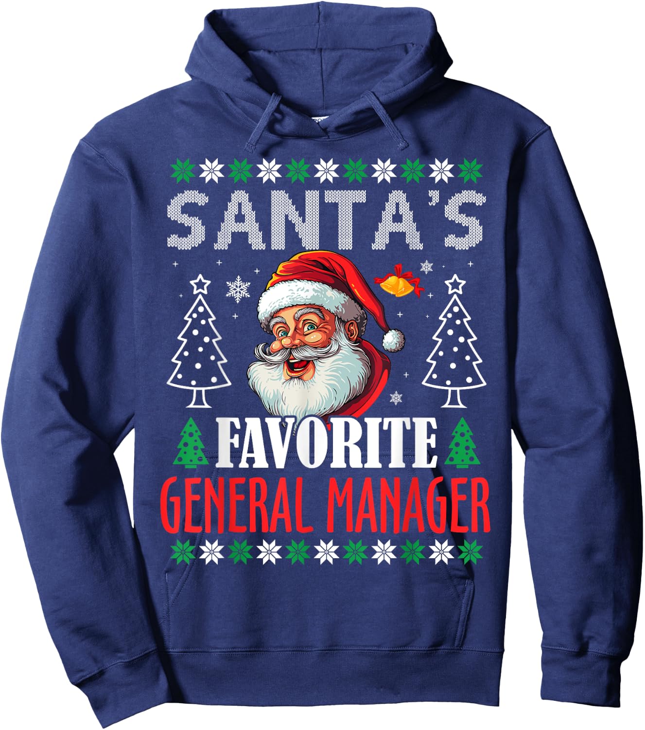 Santa's Favorite General Manager Funny Christmas Hoodie - Hoodie | Navy