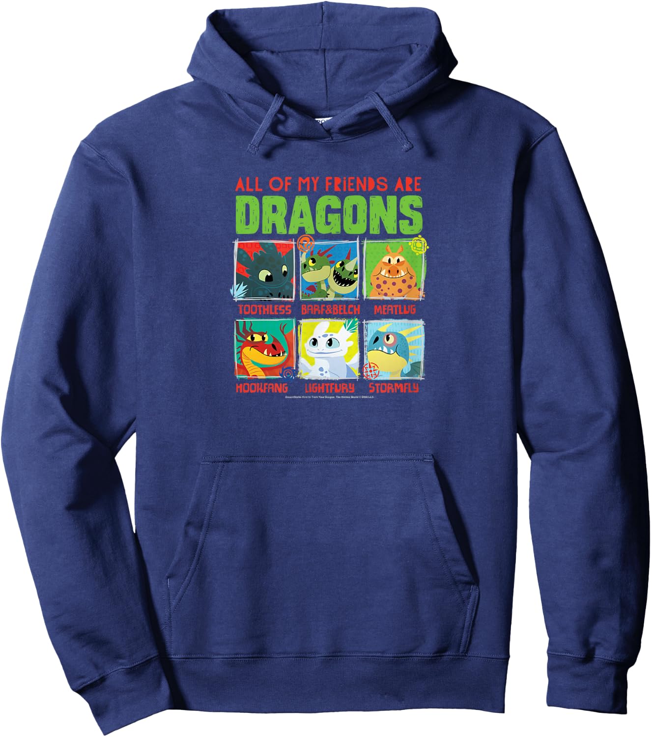How To Train Your Dragon - All Of My Friends Are Dragons Hoodie - Hoodie | Navy