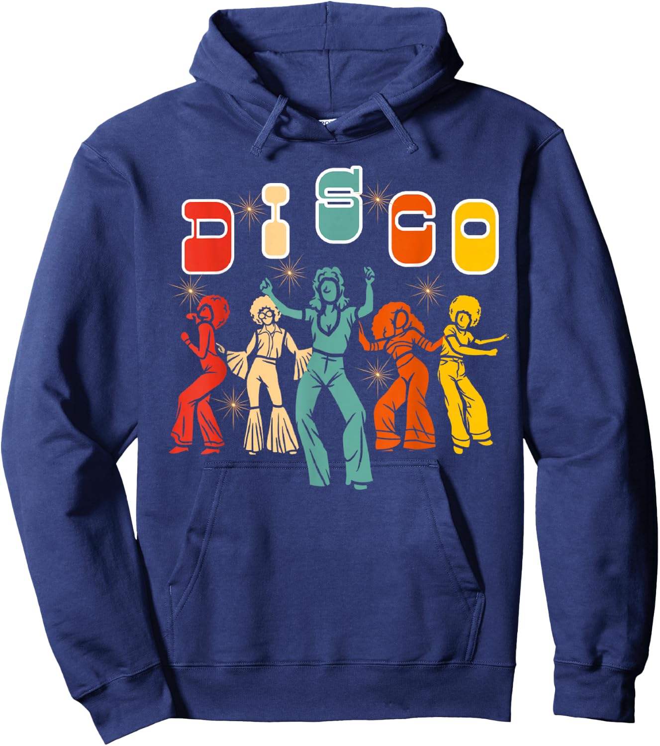 Disco 70s Themed Vintage Retro Dancing Hoodie - Hoodie | Navy