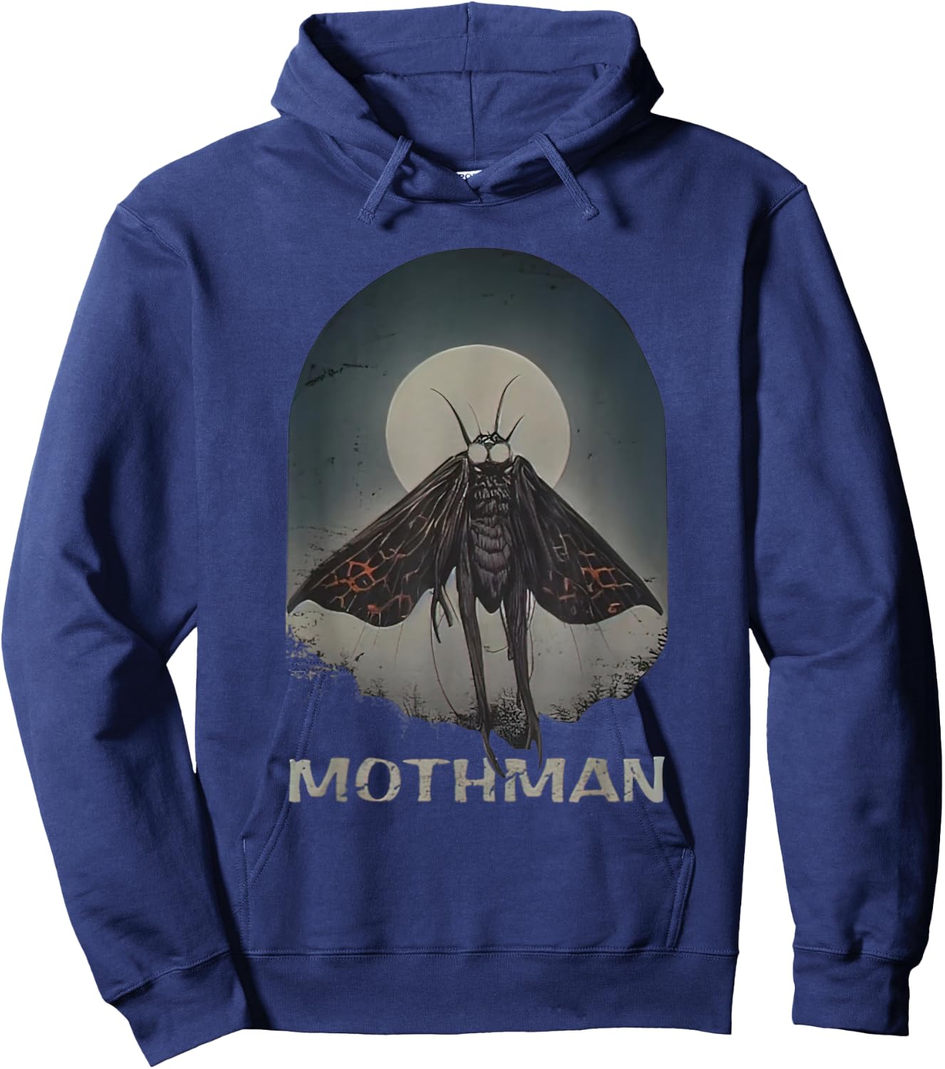 Mothman Cryptid Cryptozoology Moon Scary Hoodie - Hoodie | Navy