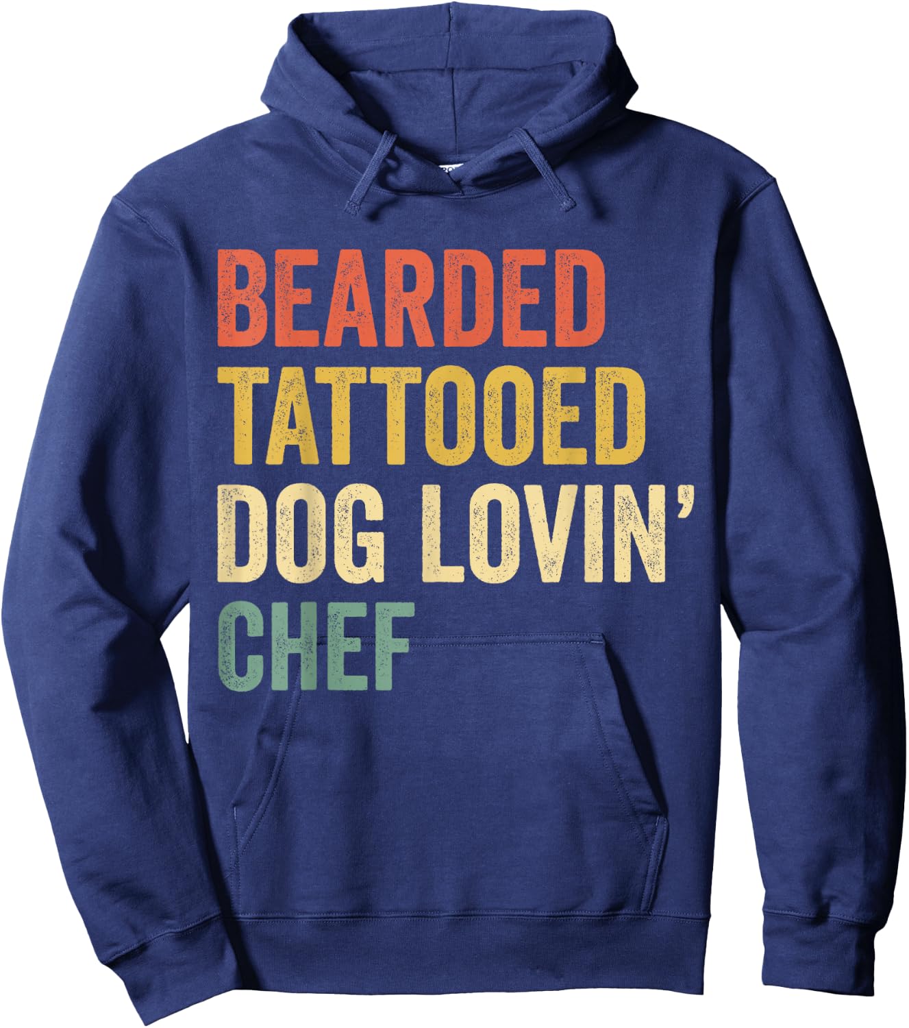 Bearded Tattooed Dog Lovin Chef Funny Cook Cooking Lovers Hoodie - Hoodie | Navy