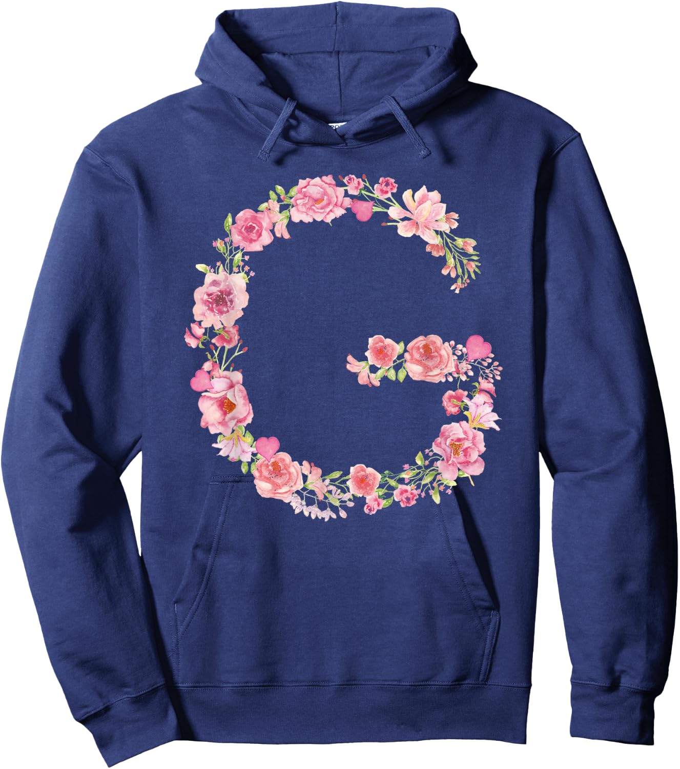 Cool Initial Alphabet Monogram Flowers Gifts Floral Letter G Hoodie - Hoodie | Navy
