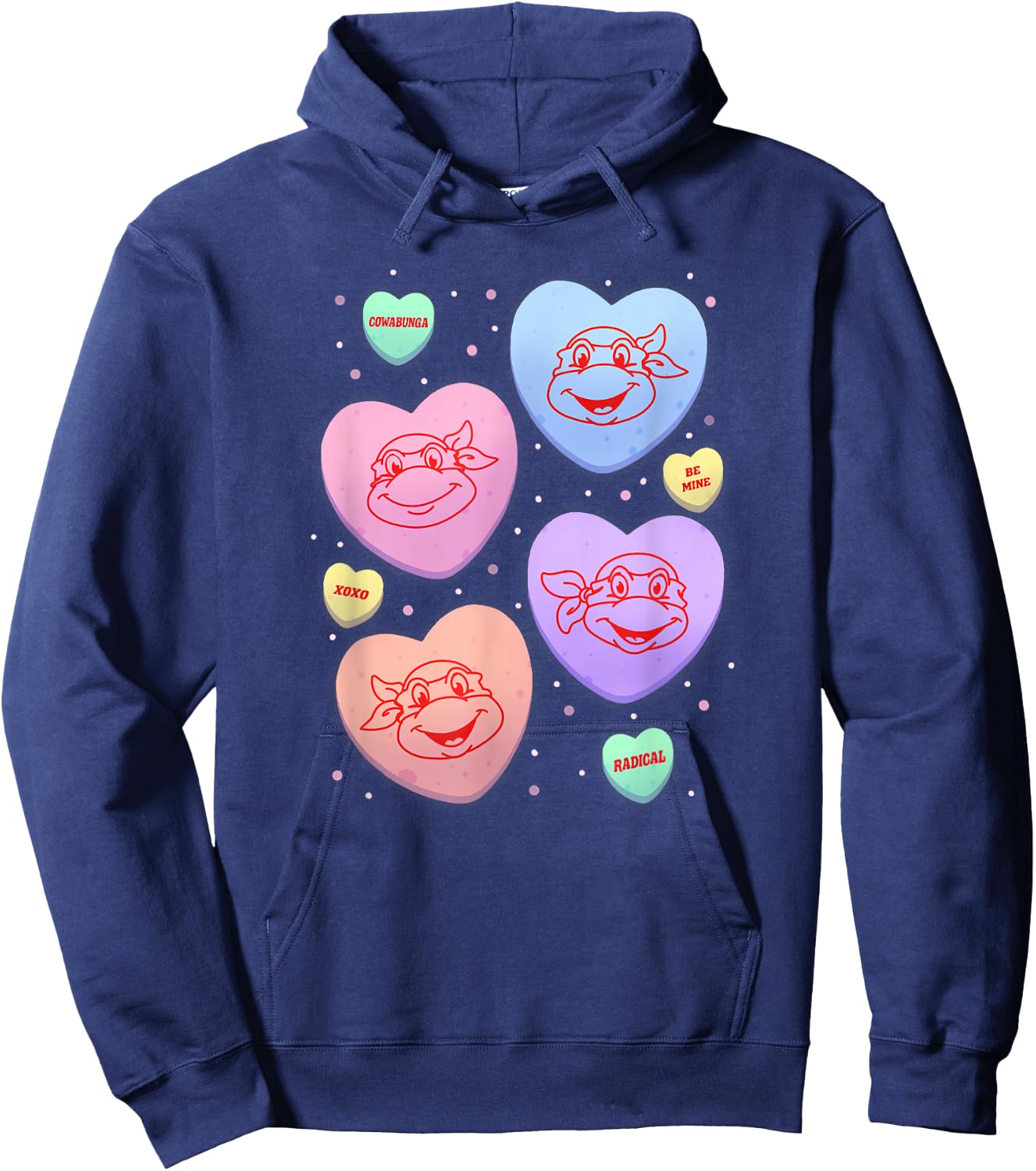 Teenage Mutant Ninja Turtles Valentine's Day Candy Hearts Hoodie - Hoodie | Navy