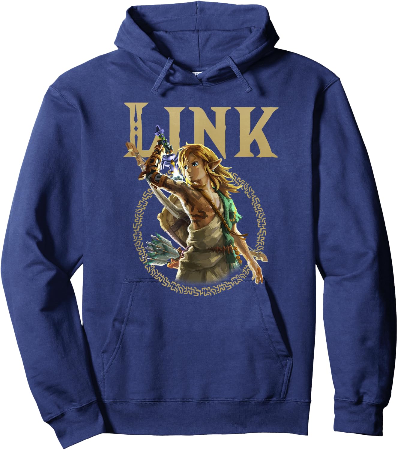 The Legend of Zelda Tears of The Kingdom Link Circle Logo Hoodie - Hoodie | Navy