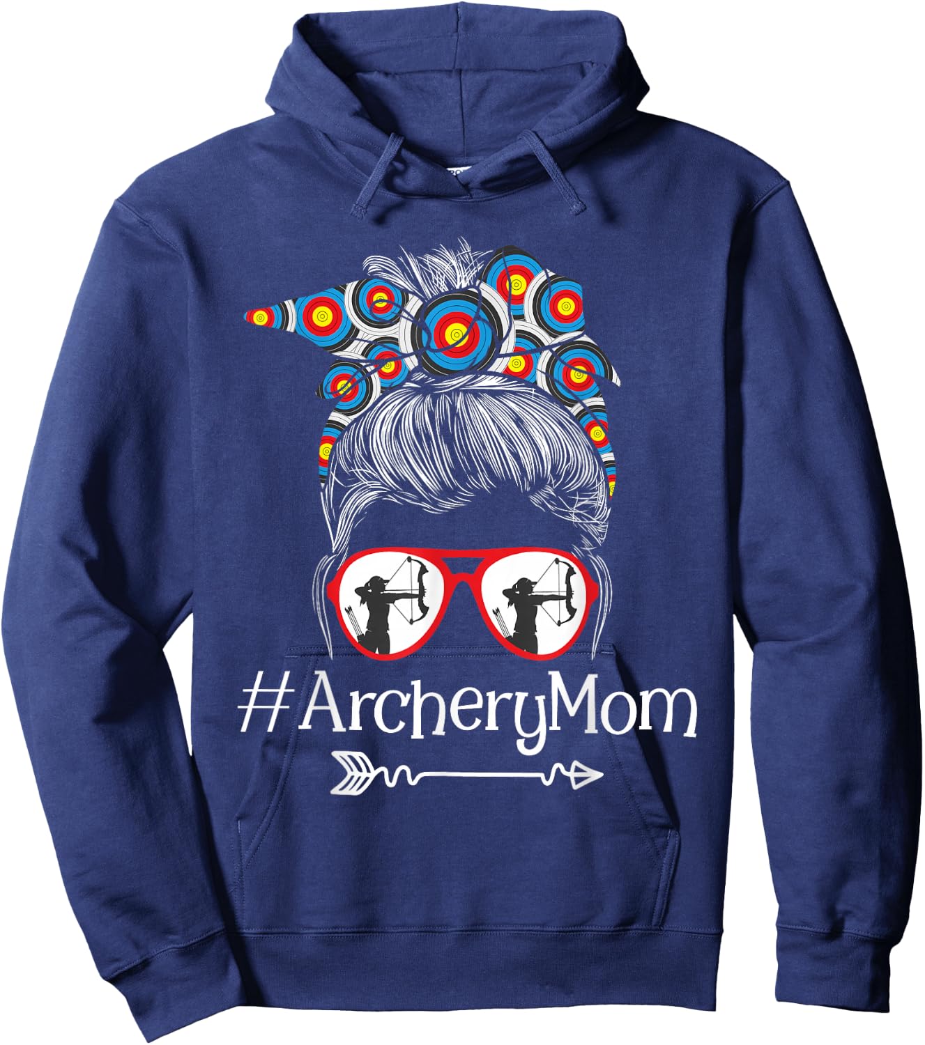 Archery Mom - Mothers Day Bowhunter Archer Bowman Bows Small Hoodie - Hoodie | Navy