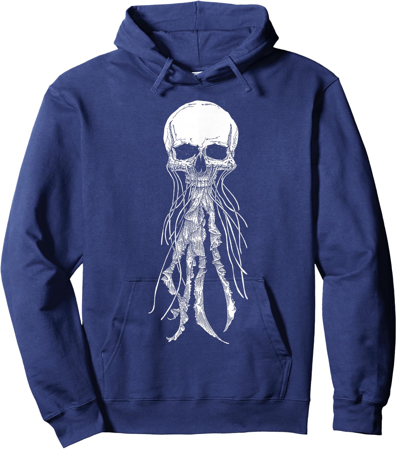 Skeleton Skull Scary jellyfish Halloween Rock n Roll Hoodie - Hoodie | Navy