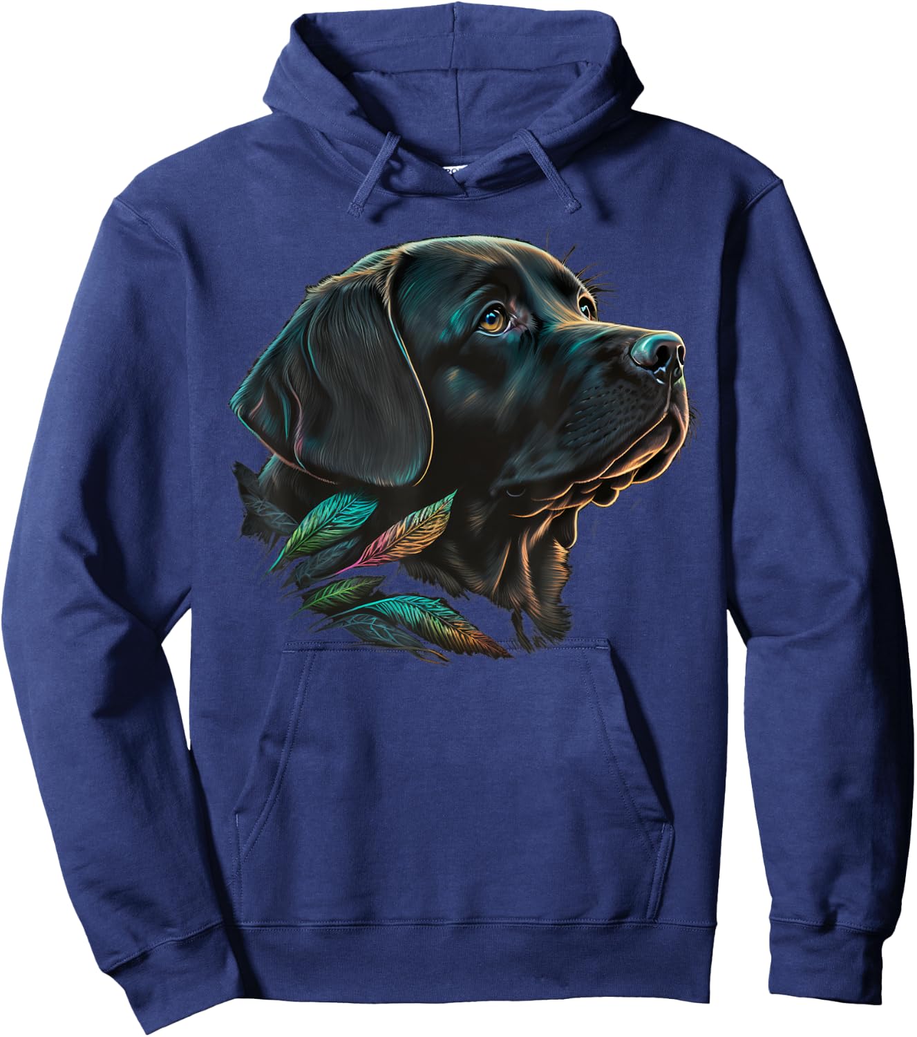 Cute black Labrador Dog on black Labrador Retriever Lover Men Women Kids Hoodie - Hoodie | Navy