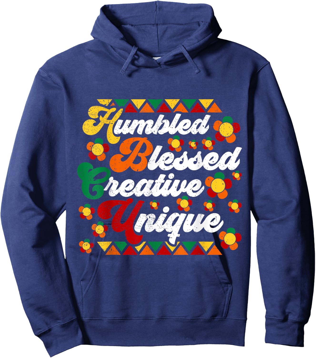 Retro Groovy Hbcu Humbled Blessed Creative Unique Hoodie - Hoodie | Navy