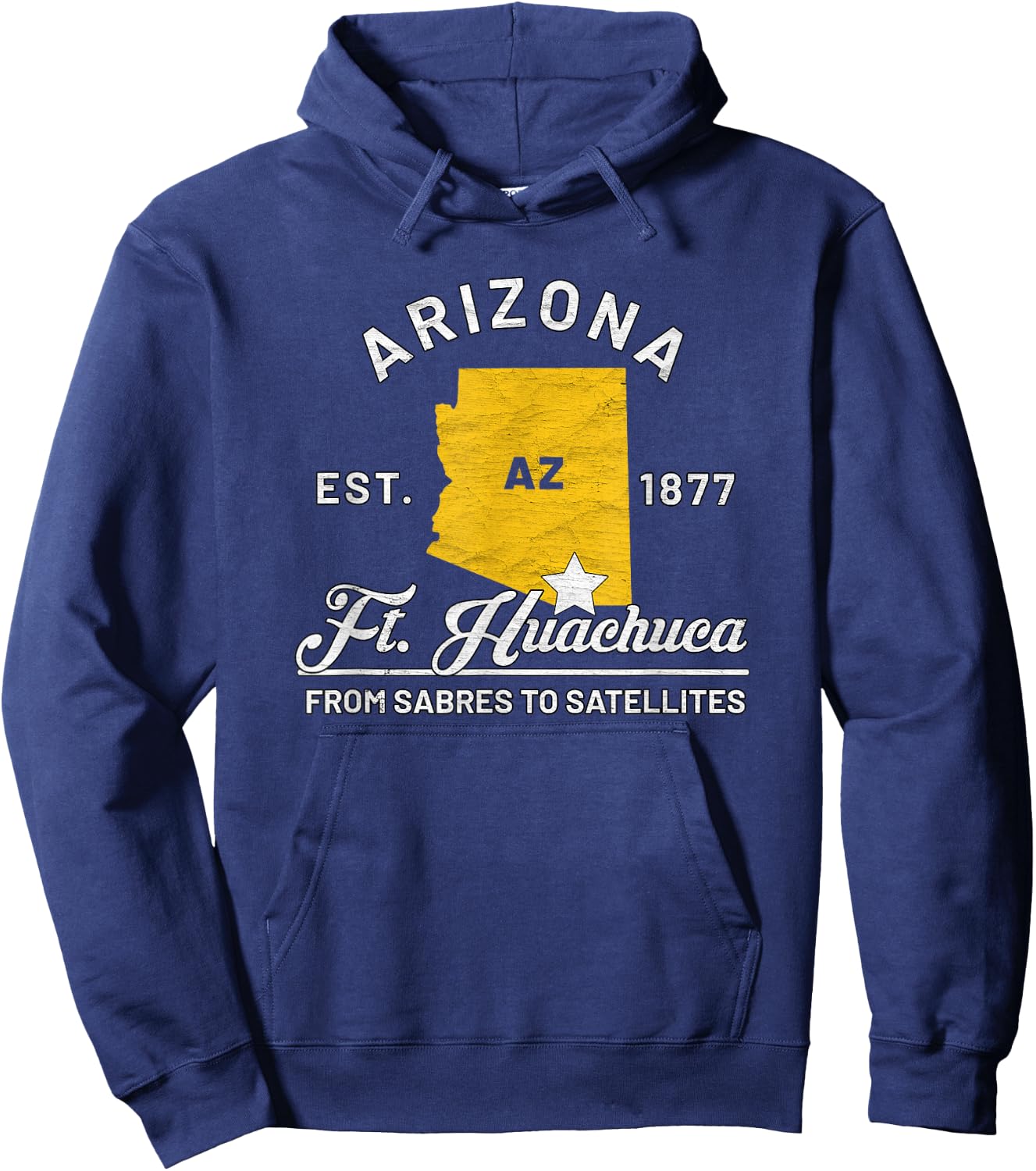 Fort Huachuca Arizona Az Vintage From Sabres To Satellites Hoodie - Hoodie | Navy