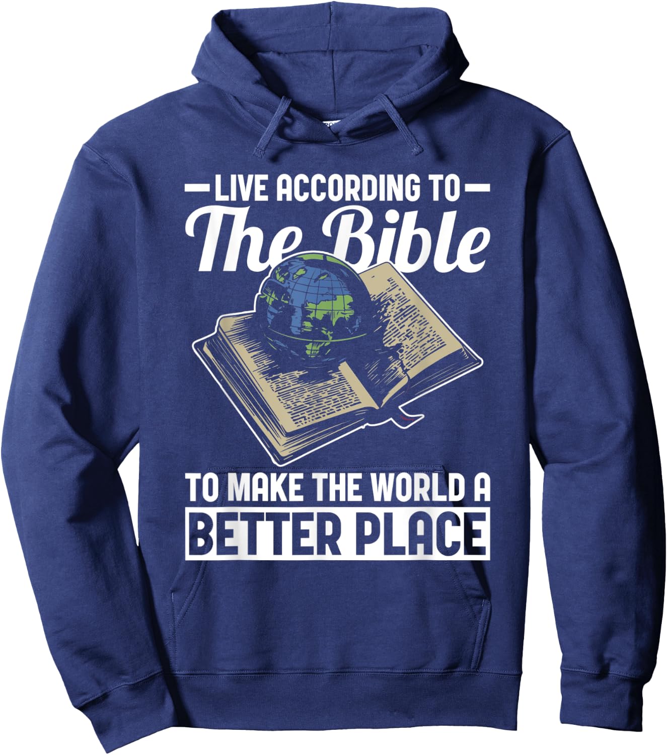 Live According to Bible Jesus Christ Faith Christian Hoodie - Hoodie | Navy