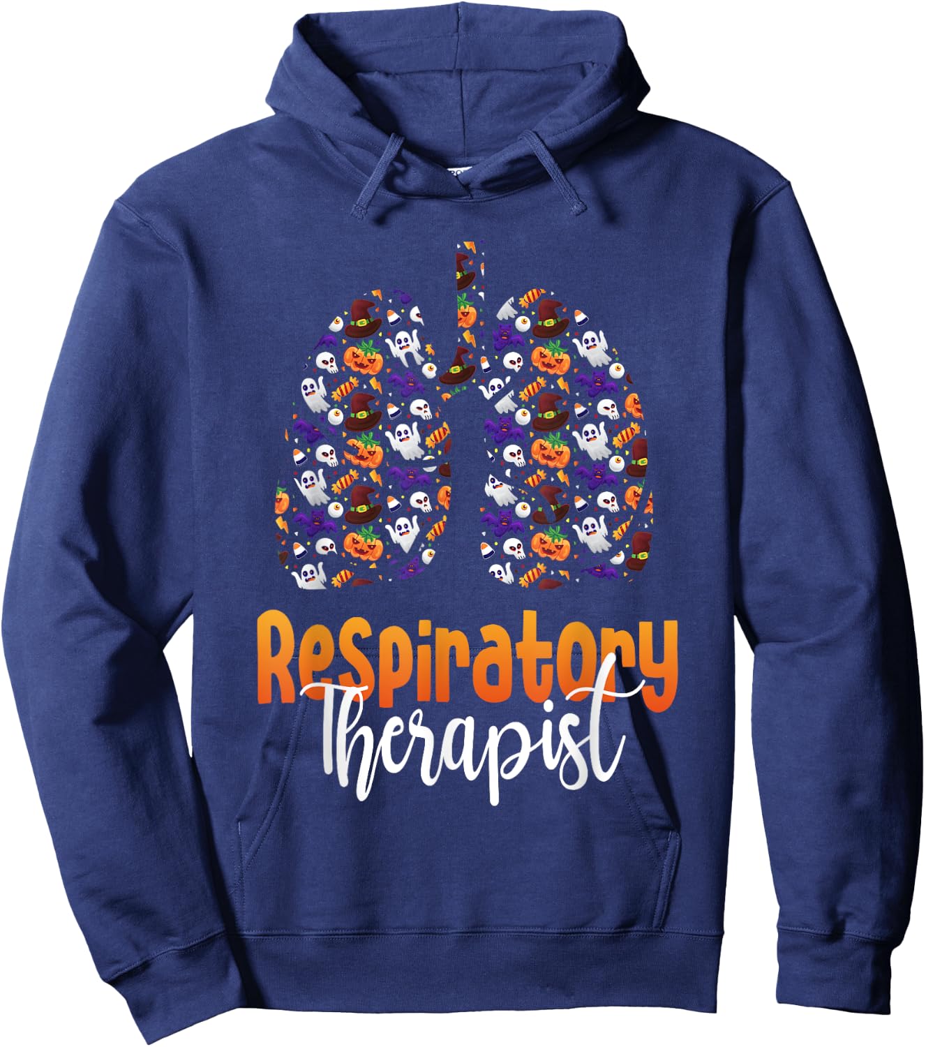 Spooky Respiratory Therapist Halloween Respiratory Therapy Hoodie - Hoodie | Navy