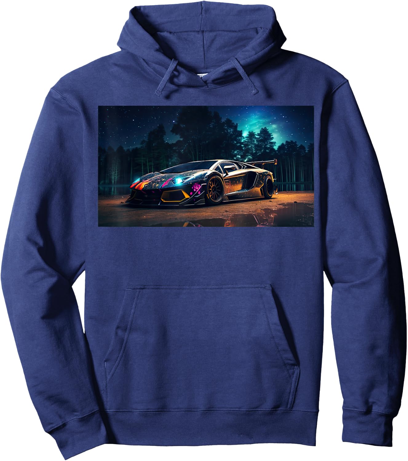 Exotic Supercar Night Racecar Tuning Drift Hoodie - Hoodie | Navy