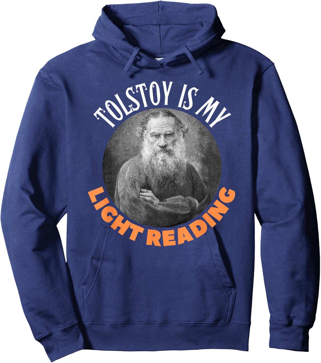 Funny Leo Tolstoy Russian Literature, Light Reading Gift Hoodie - Hoodie | Navy