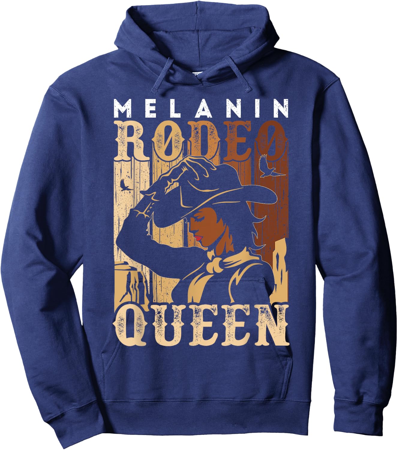 Melanin Rodeo Queen Country Woman African American Cowgirl Hoodie - Hoodie | Navy