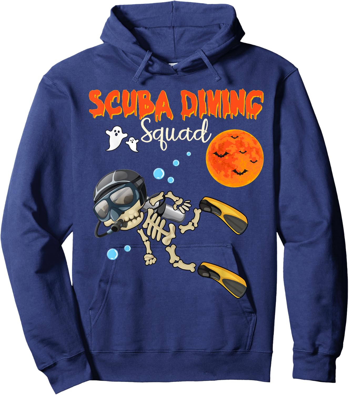 Scuba Diving Squad Halloween Skeleton Costume Scuba Diver Hoodie - Hoodie | Navy
