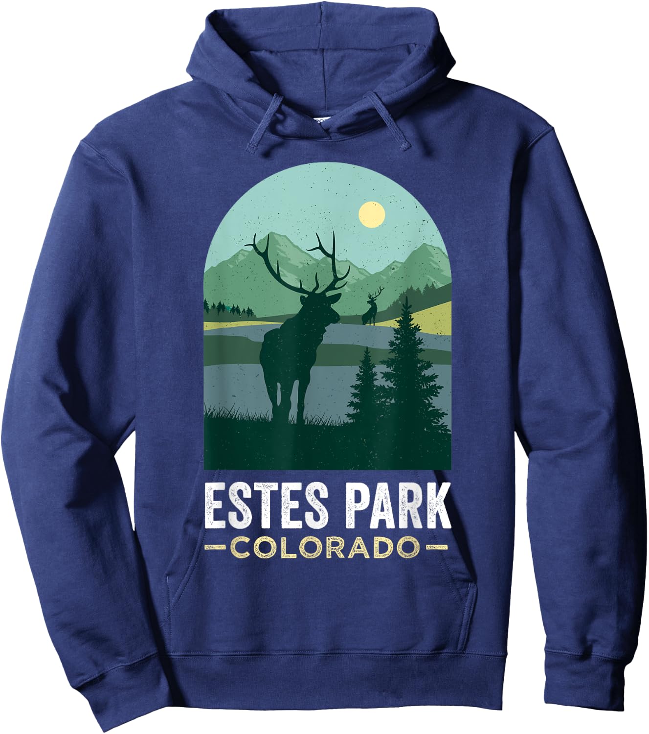 Estes Park Elks Retro Vintage Estes Park Colorado Hoodie - Hoodie | Navy