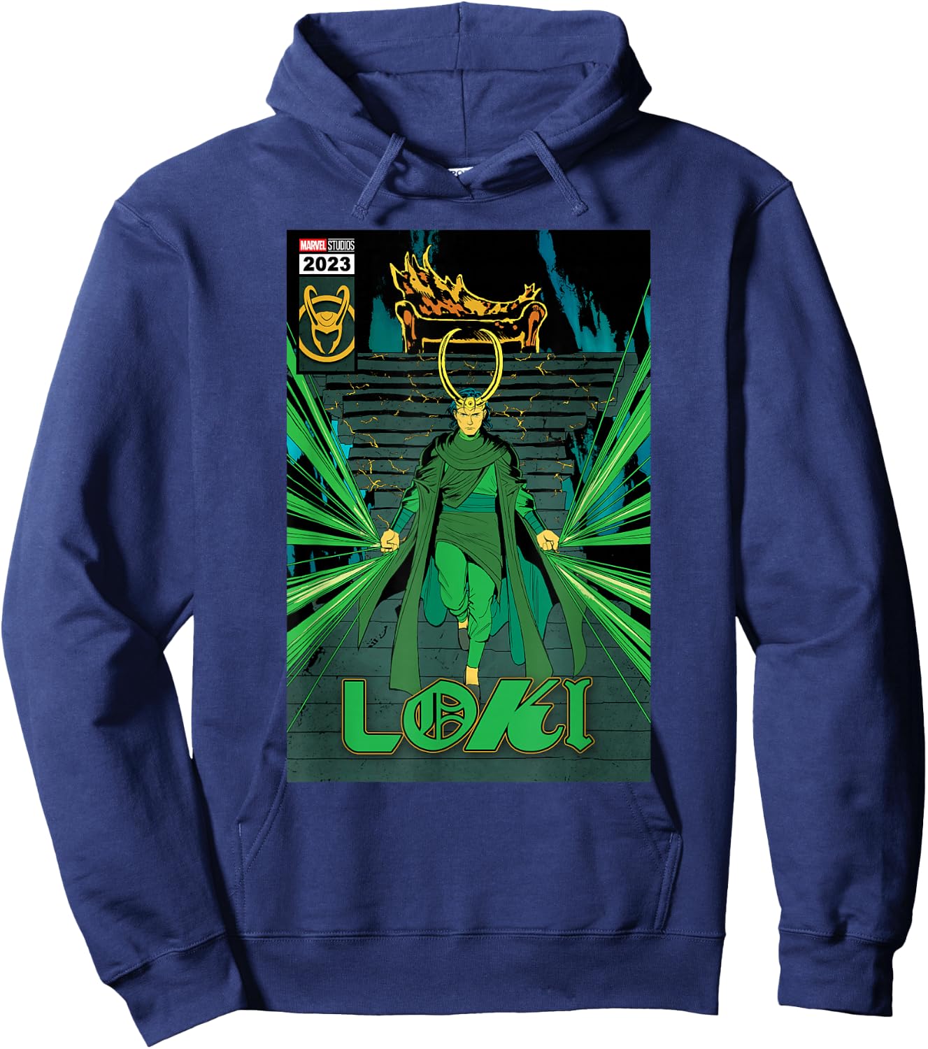 Marvel Studios Loki Season 2 God Loki Comic Cover Art Homage Hoodie - Hoodie | Navy